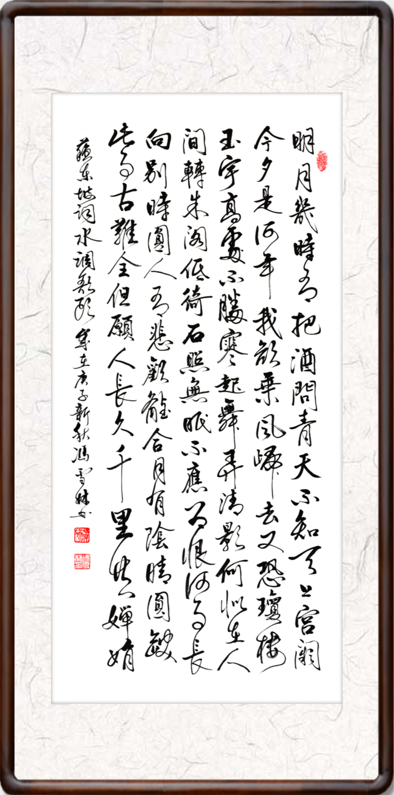 水調(diào)歌頭明月幾時(shí)有行書作品